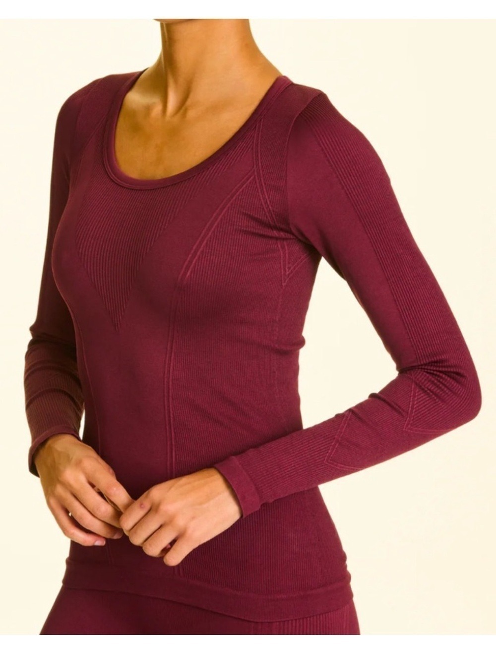 Alala Long Sleeve Seamless Top Red Large Workout